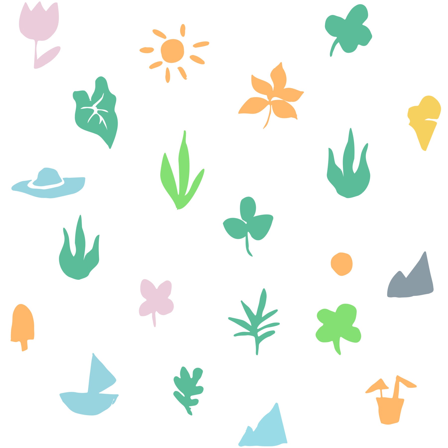 Summer Doodle Motif Wallpaper⁠