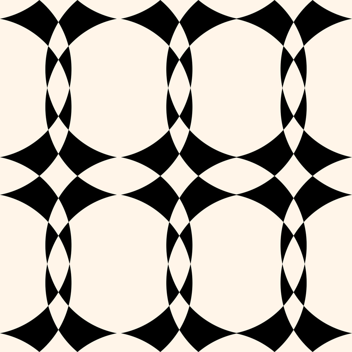 Modern Geometric Interlocking Circle Pattern Wallpaper⁠ in your room