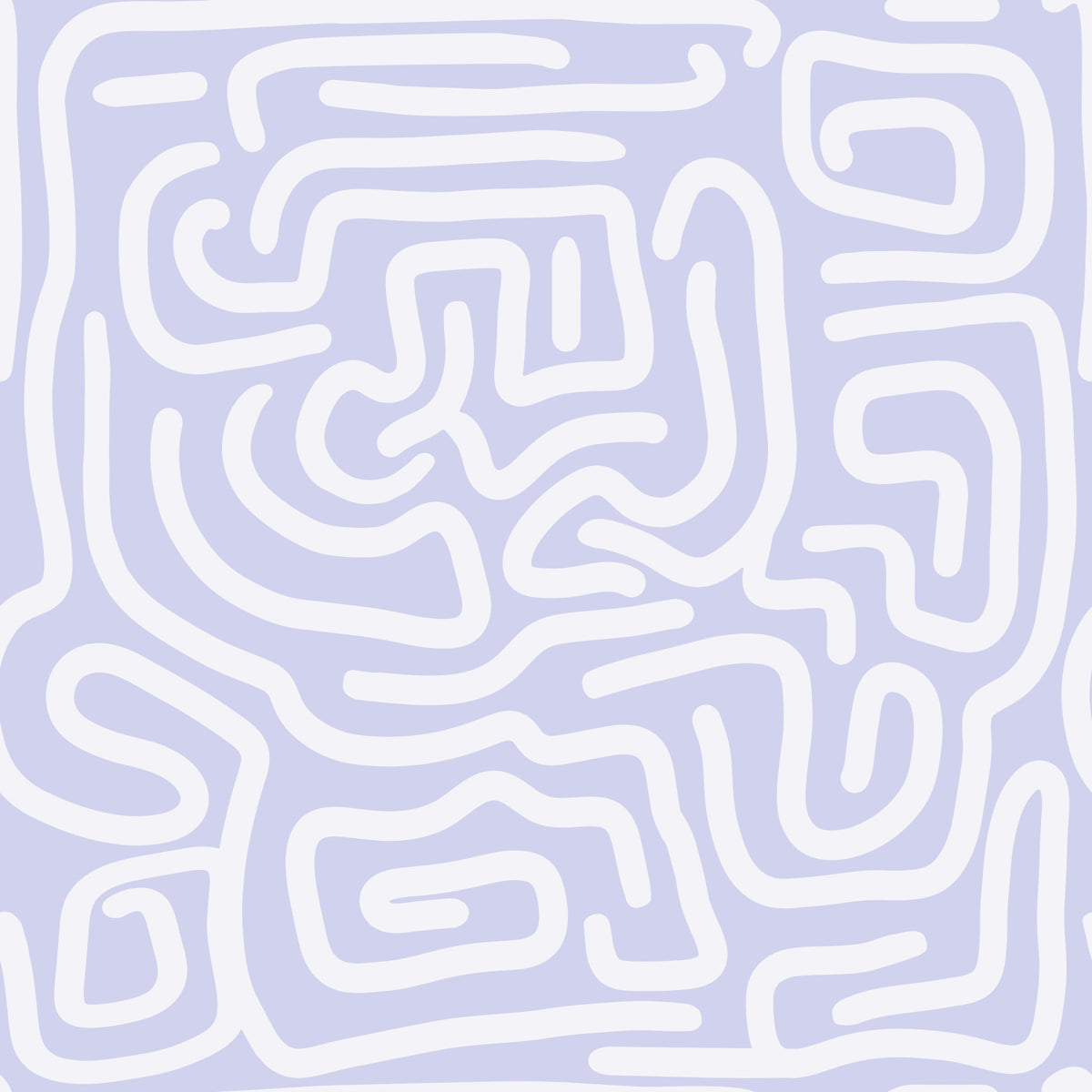 Minimalist Violet Maze Pattern Wallpaper⁠ in your room — zoomed