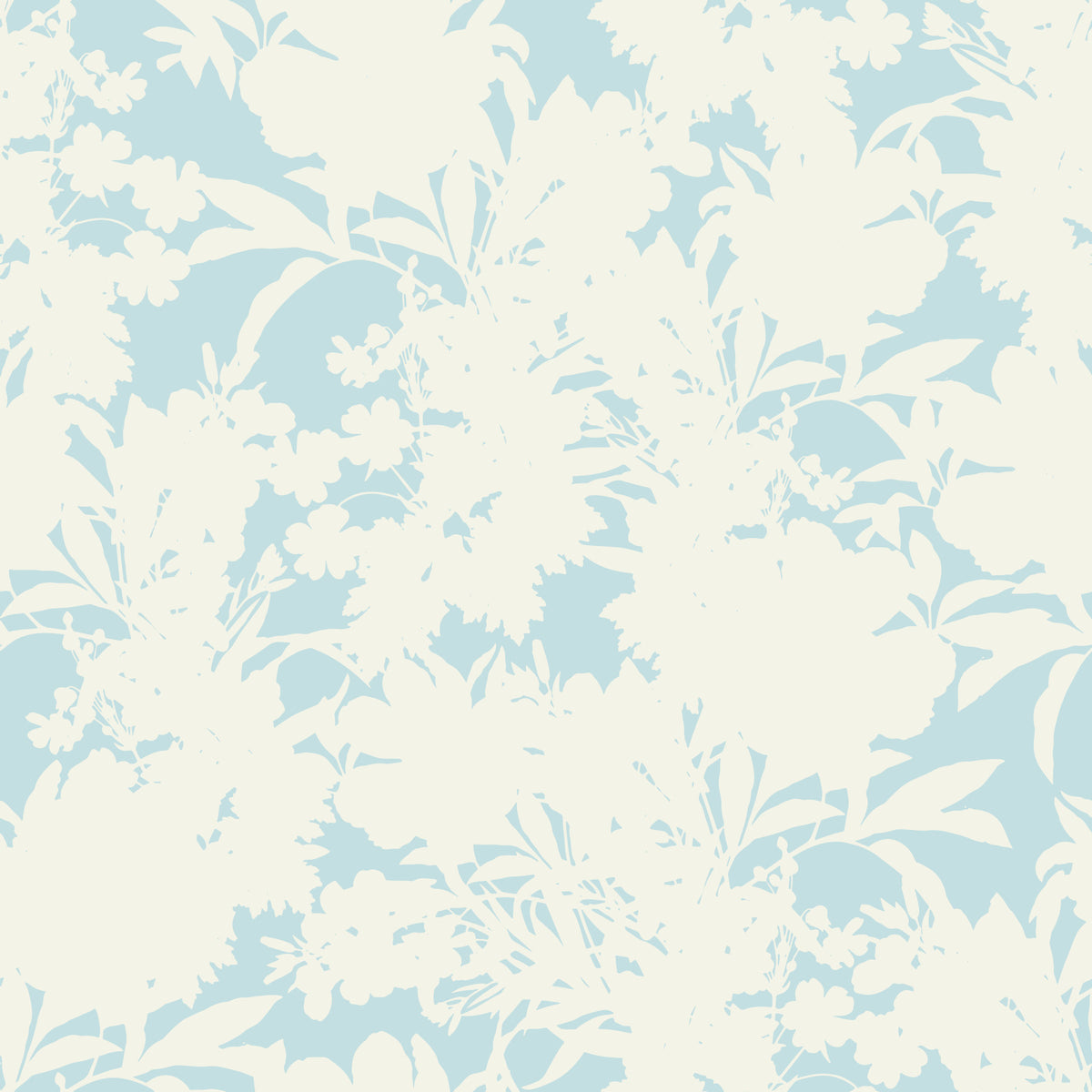Airy Cream and Blue Garden Repeat Wallpaper⁠ in your room