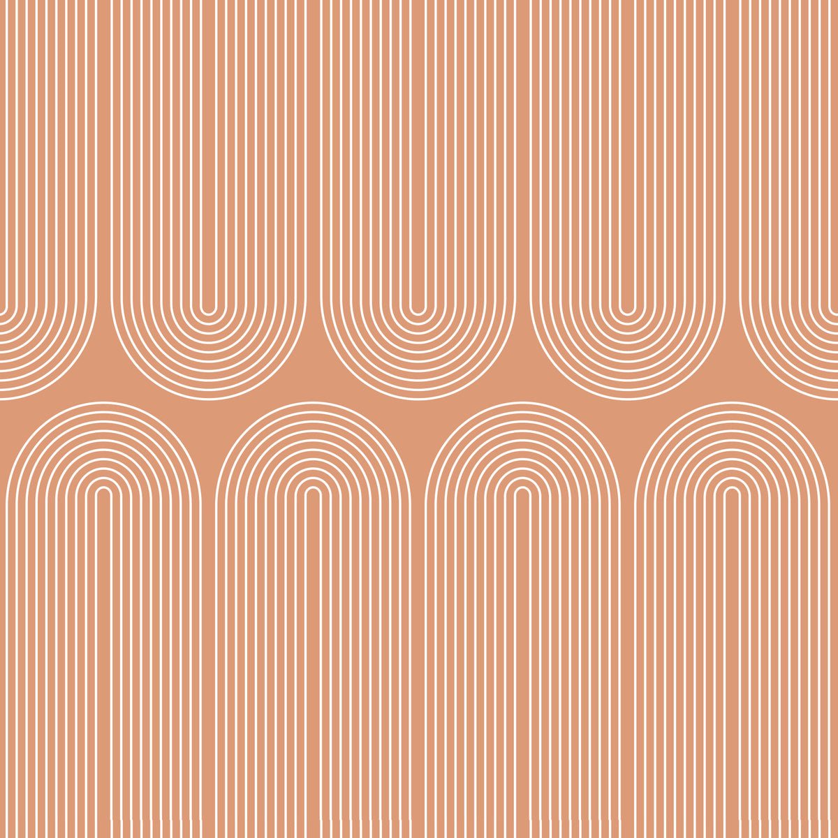 Minimalist Terracotta Arc Pattern Wallpaper⁠ in your room