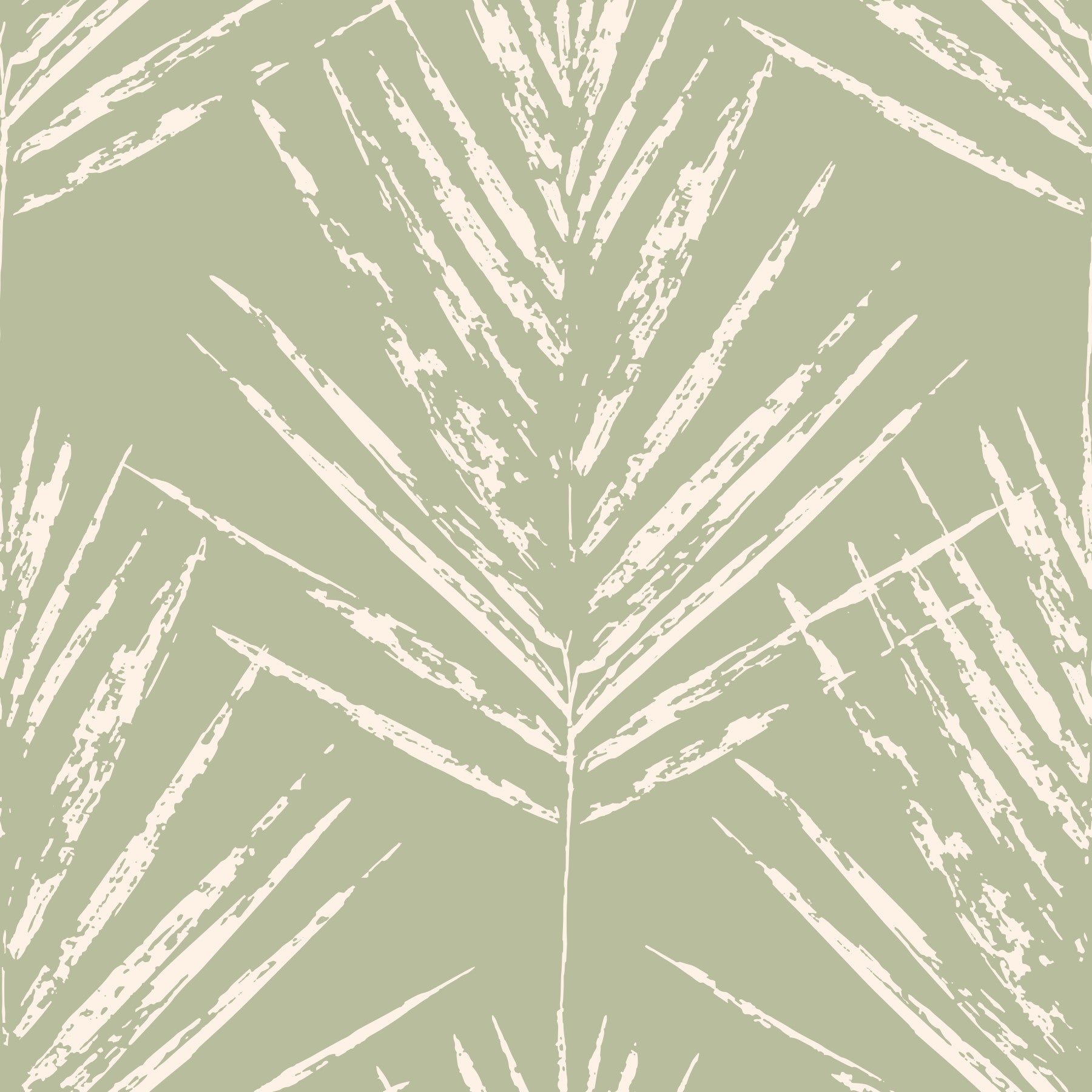 Muted Green Leaf Sketch Wallpaper⁠
