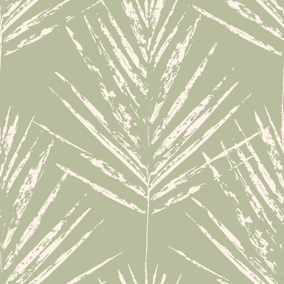Muted Green Leaf Sketch Wallpaper⁠