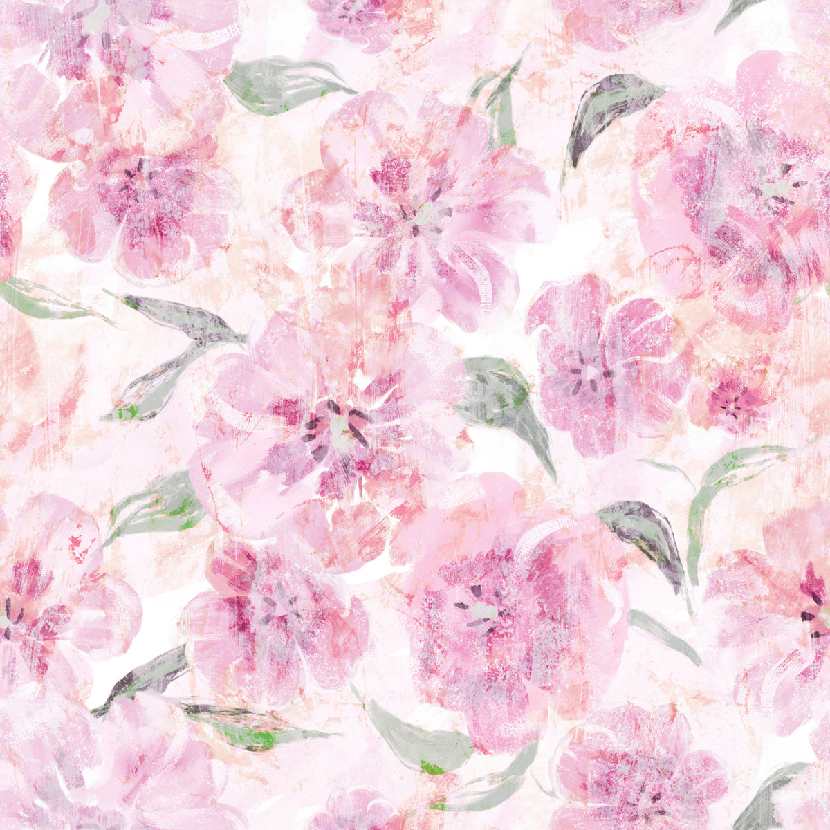 Soft Watercolor Floral Brushstrokes Wallpaper⁠ in your room — zoomed