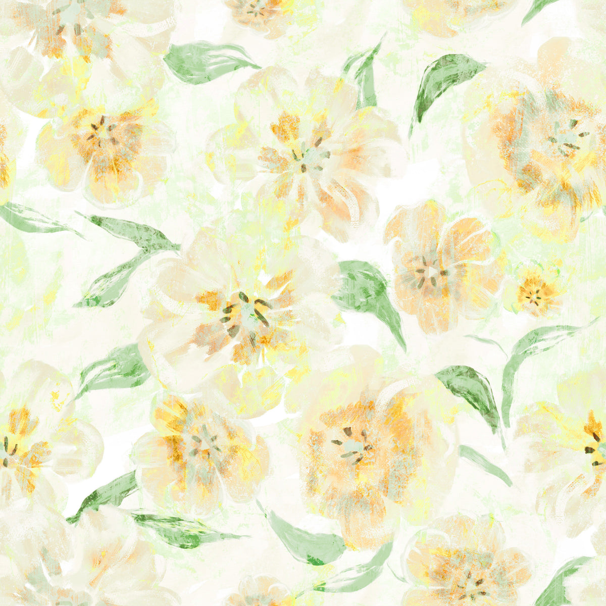 Soft Watercolor Floral Meadow Wallpaper⁠ in your room
