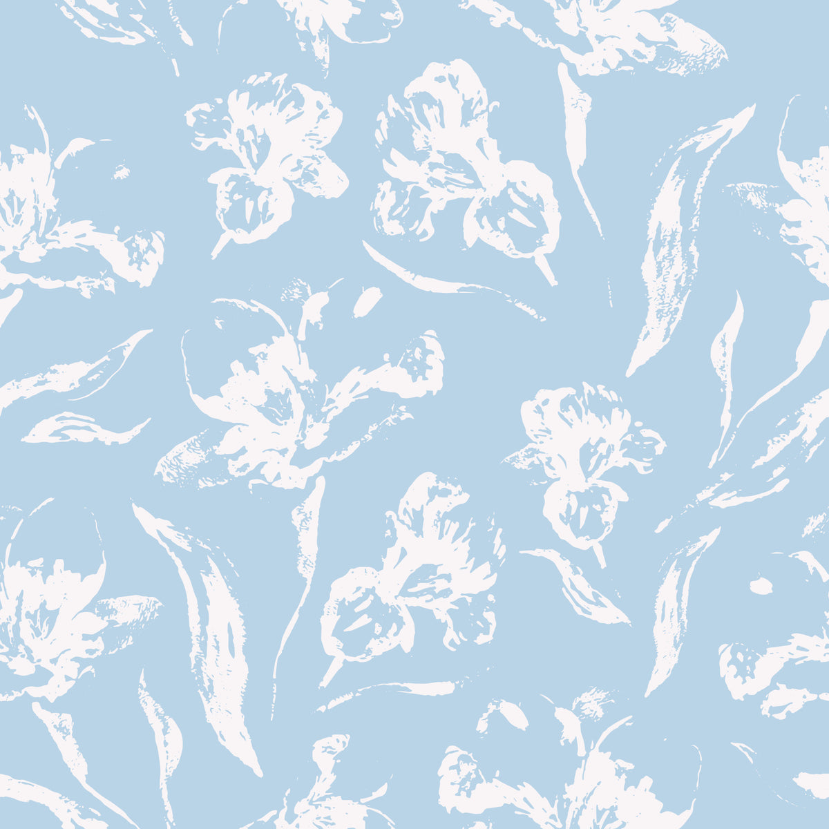 Hand-Drawn Botanical Azure Pattern Wallpaper⁠ in your room