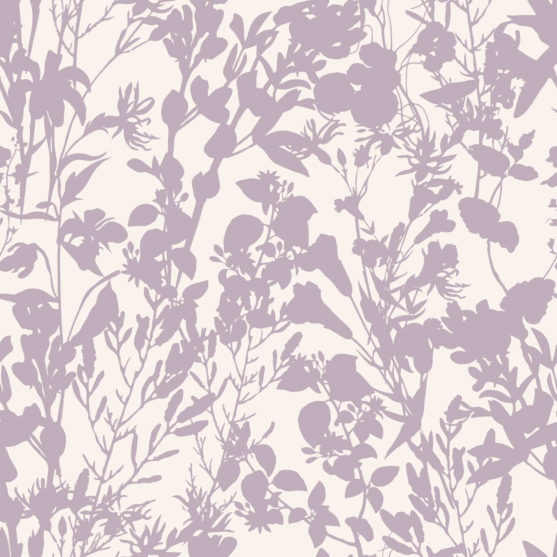 Soft Lavender Botanical Silhouette Wallpaper⁠