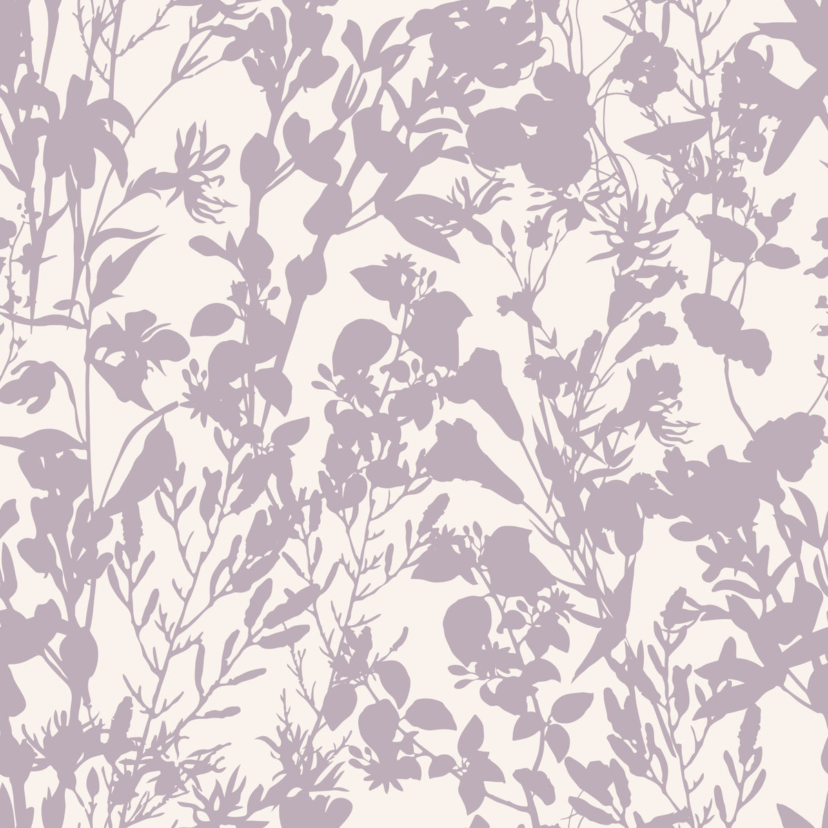 Soft Lavender Botanical Silhouette Wallpaper⁠ in your room
