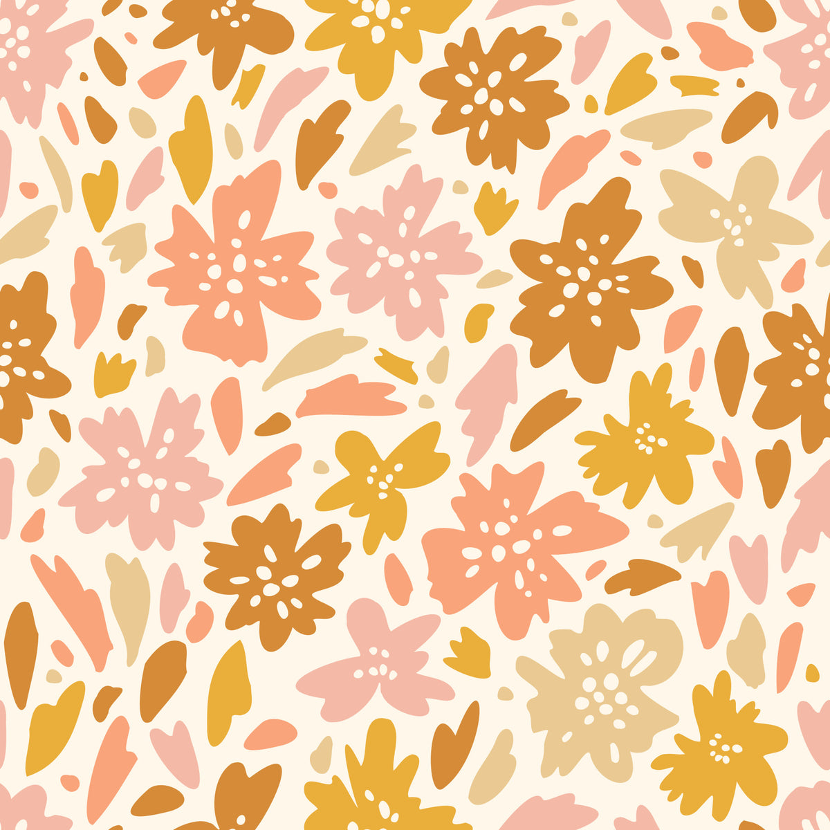 Boho Floral Meadow Prints Wallpaper⁠ in your room