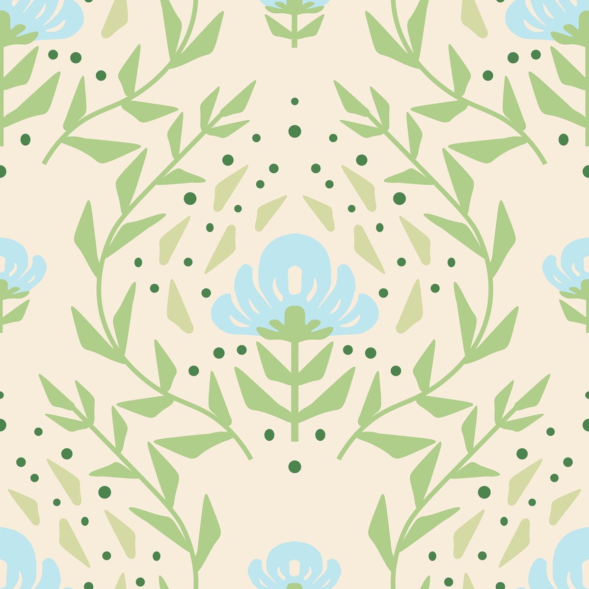 Nordic Bloom Botanical Print Wallpaper⁠ in your room