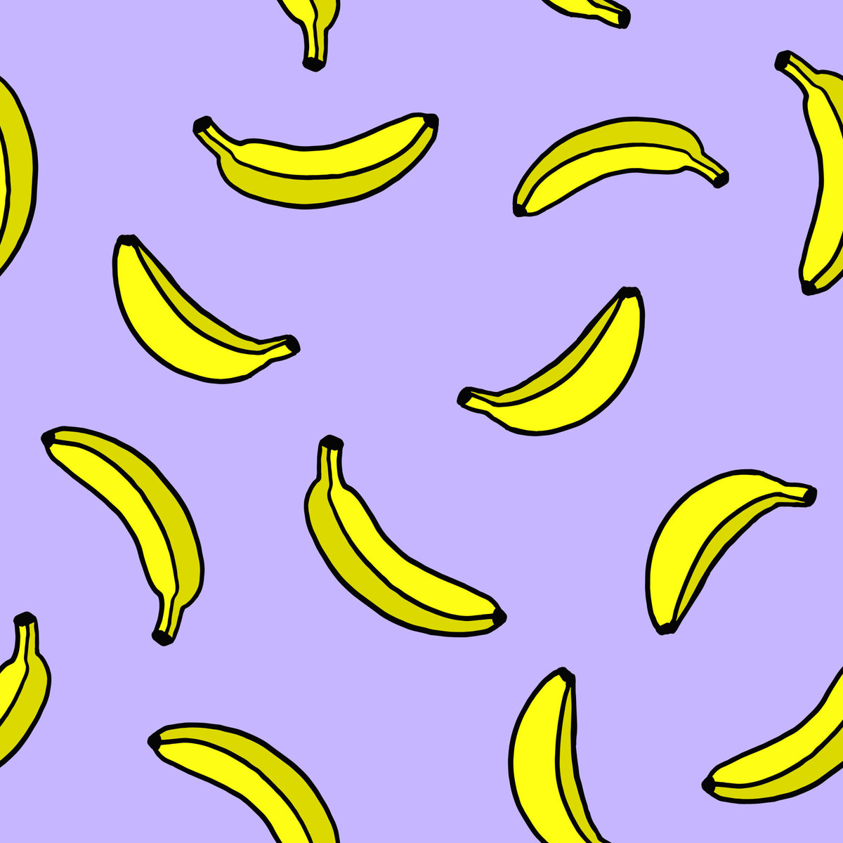 Cheerful Yellow Banana Pop Print Wallpaper⁠ in your room
