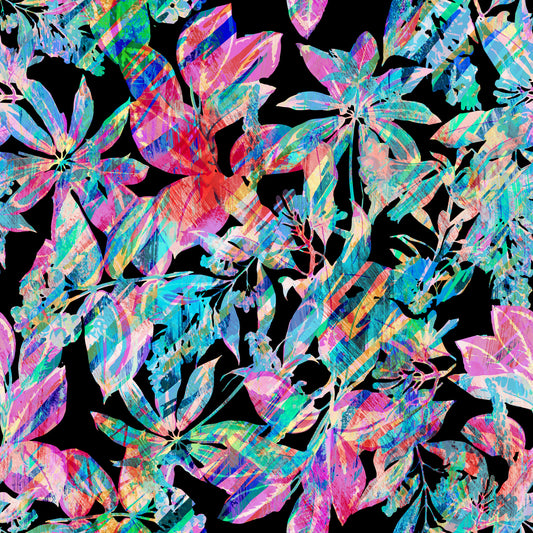 Chromatic Tropical Foliage Wallpaper⁠