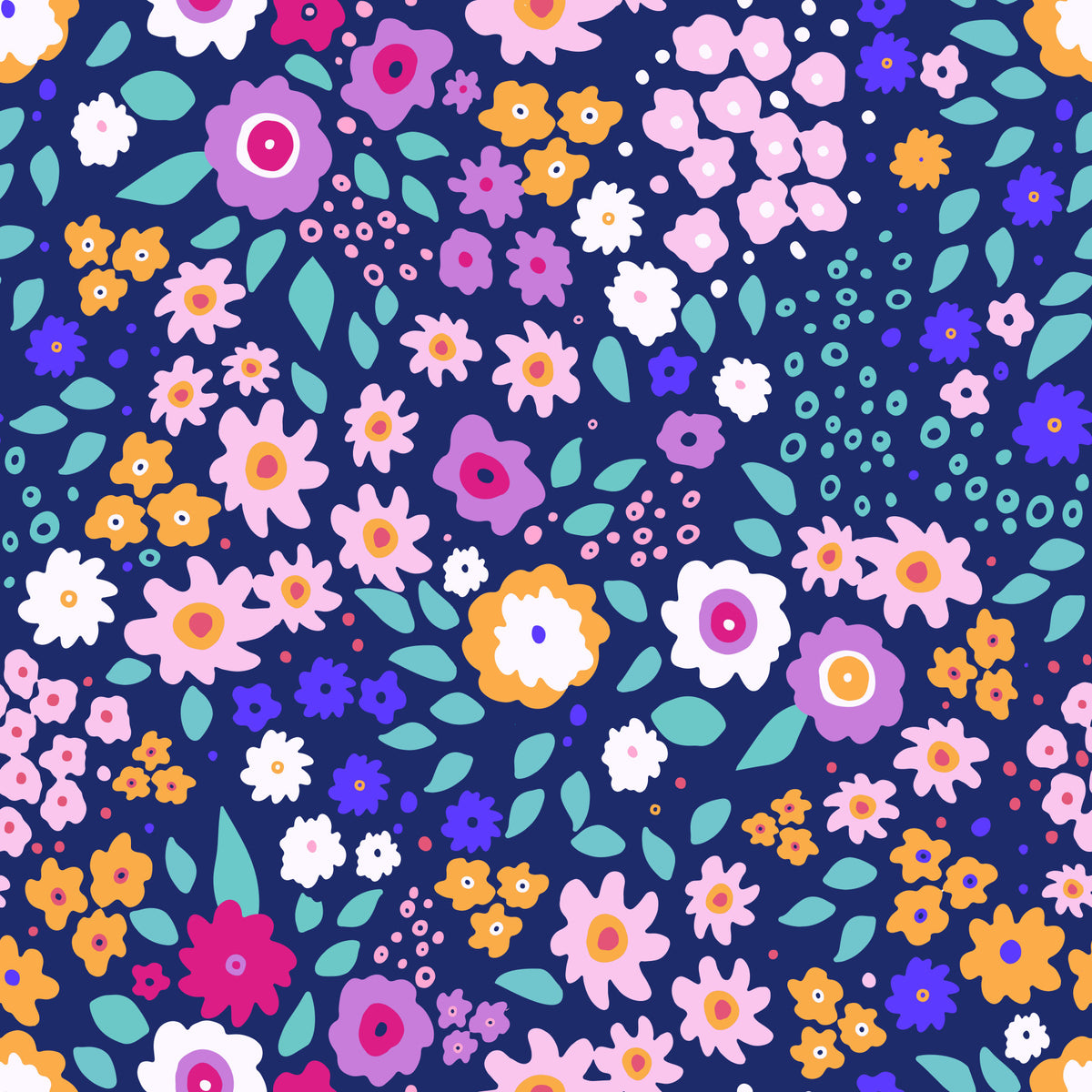 Midnight Meadow Botanical Wallpaper⁠