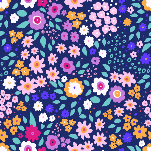 Midnight Meadow Botanical Wallpaper⁠