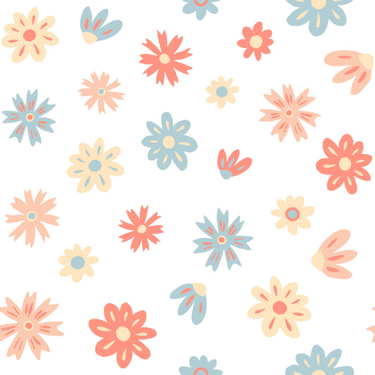 Cheerful Bloom Garden Illustration Wallpaper⁠