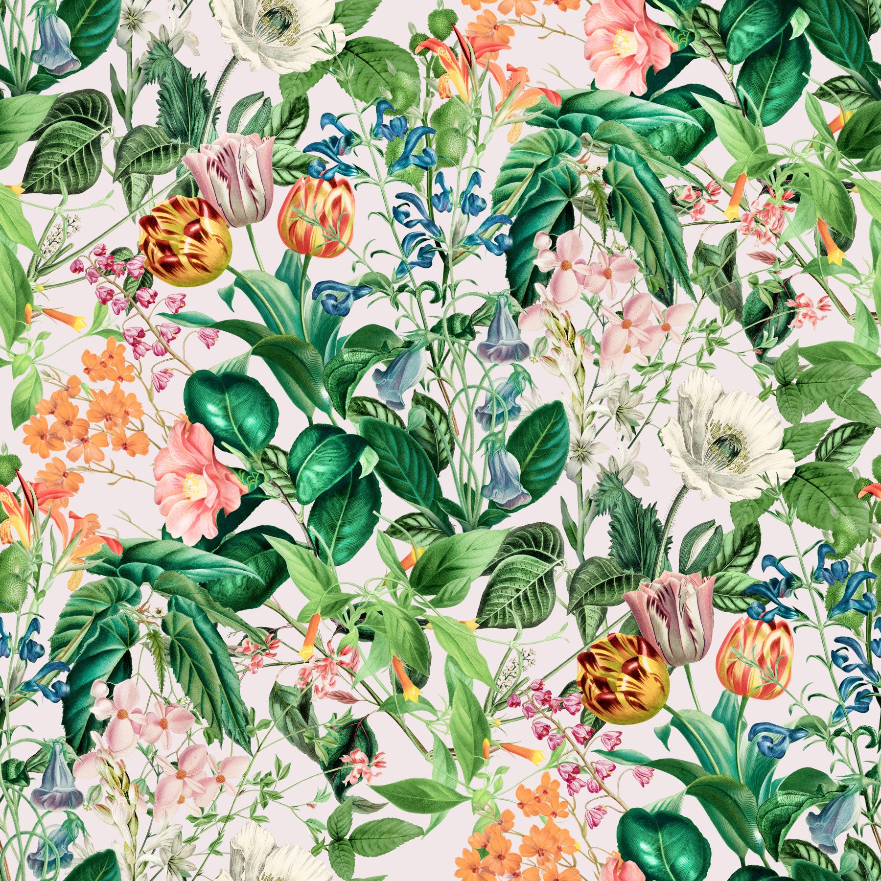 Vintage Botanical Garden Illustration Wallpaper⁠