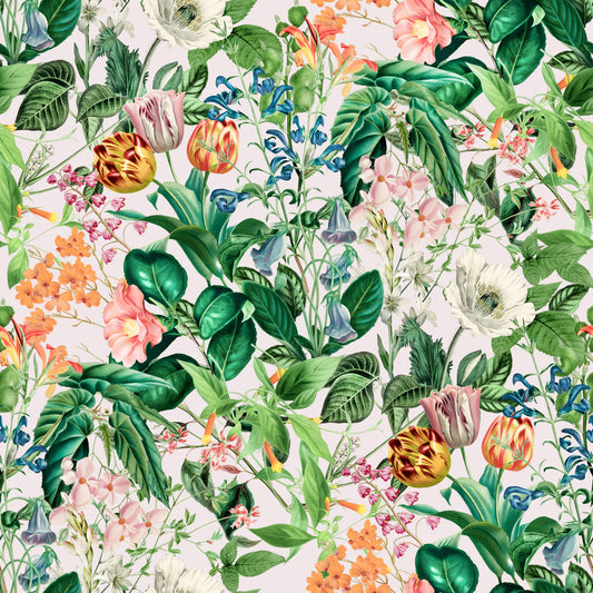 Spring Meadow Floral Pattern Wallpaper⁠