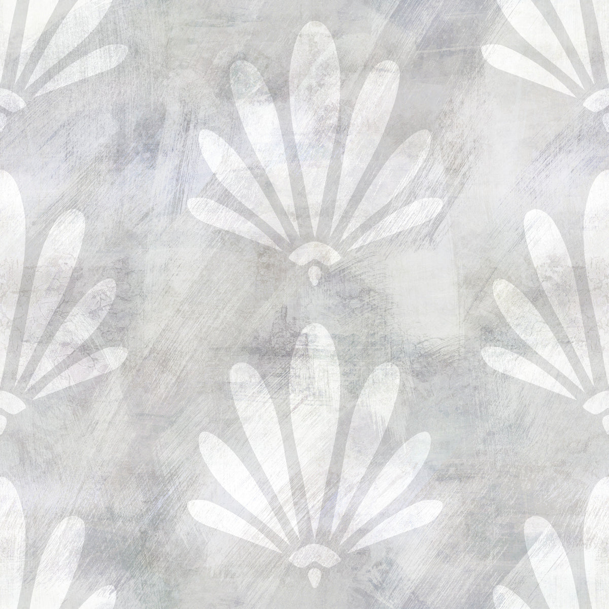 Minimalist Fan Pattern in Grey Wallpaper⁠ in your room — zoomed