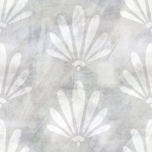 Minimalist Fan Pattern in Grey Wallpaper⁠
