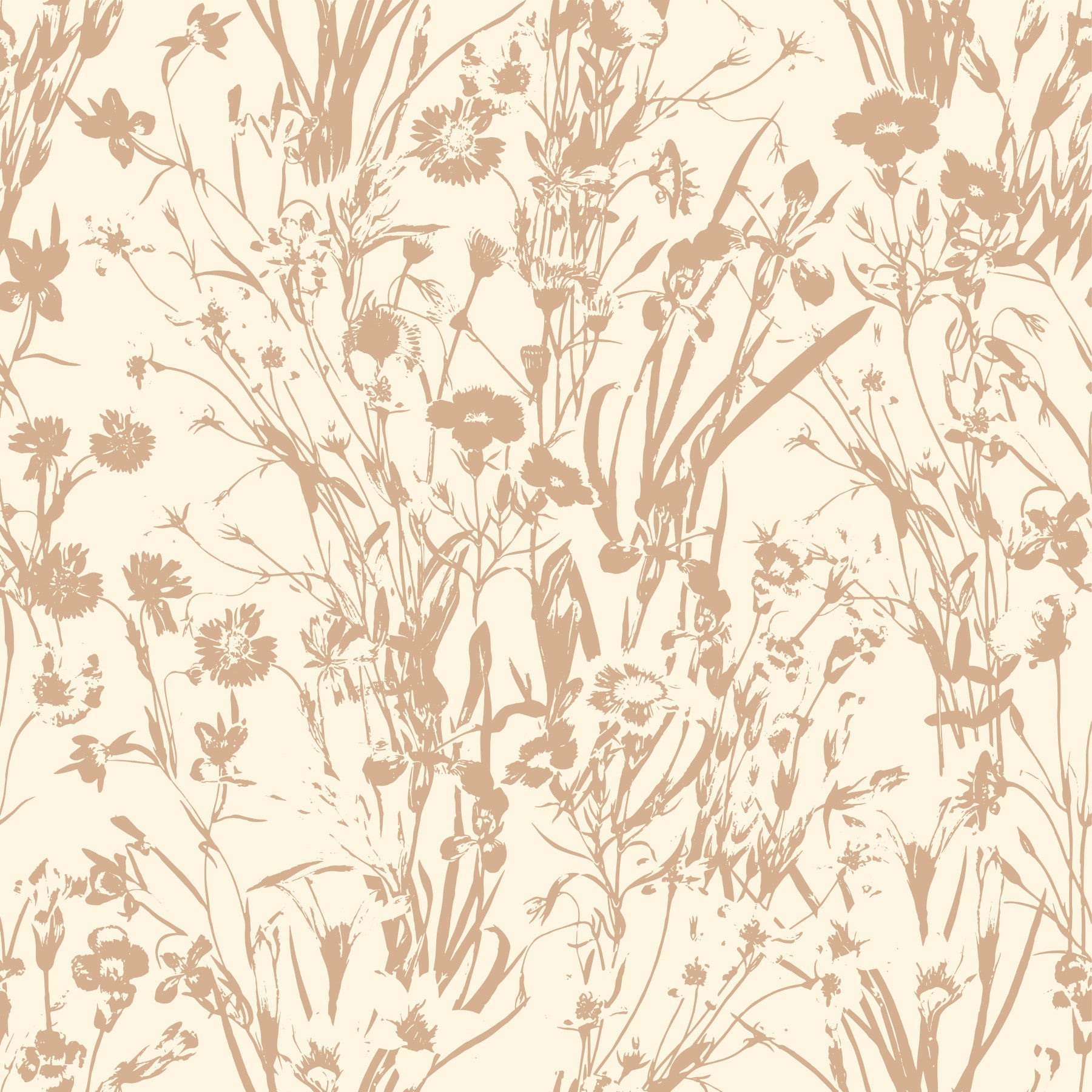 Rustic Botanical Line Art Wallpaper⁠