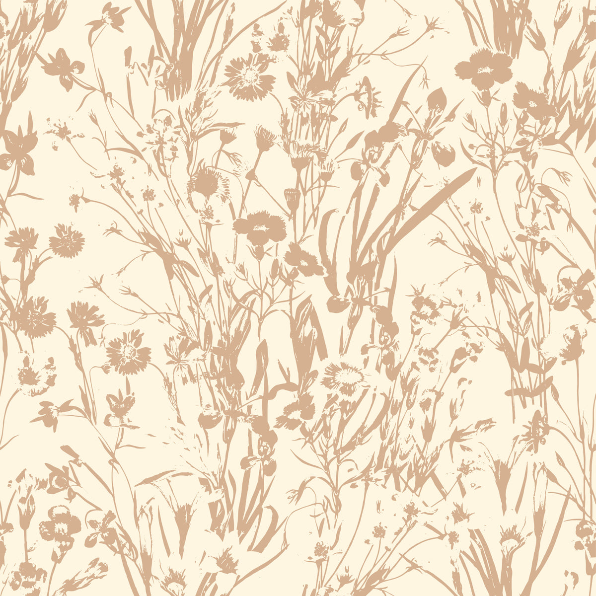 Rustic Botanical Line Art Wallpaper⁠ in your room — zoomed