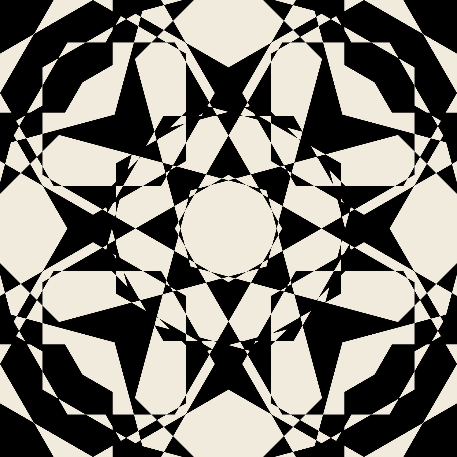 Interlocking Geometric Monochromatic Pattern Wallpaper⁠