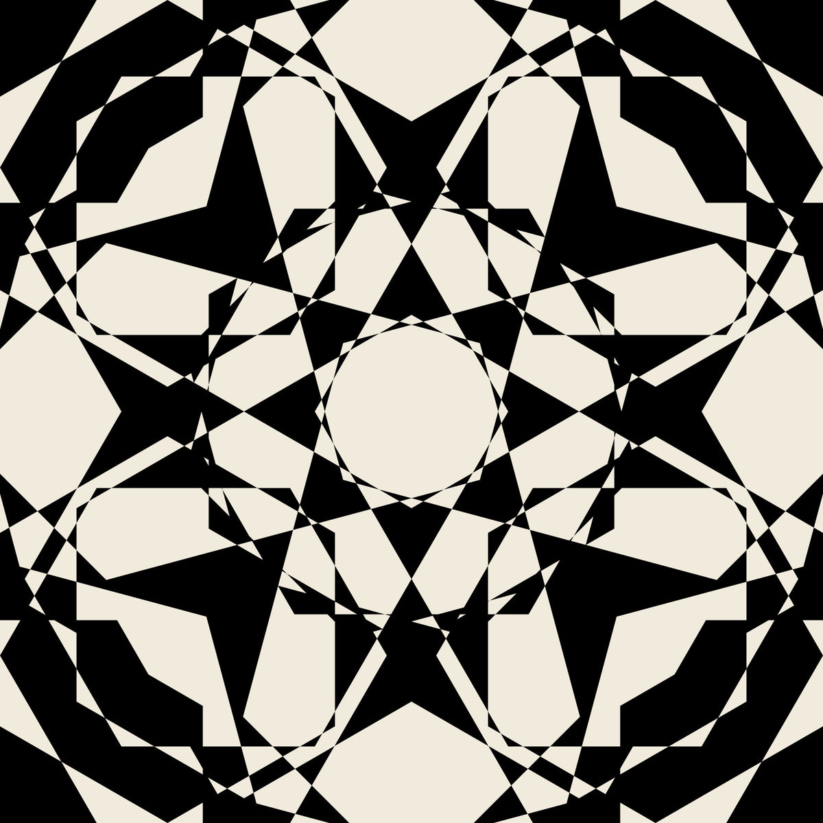Interlocking Geometric Monochromatic Pattern Wallpaper⁠ in your room