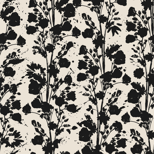 Ink Blossom Silhouette Wallpaper⁠