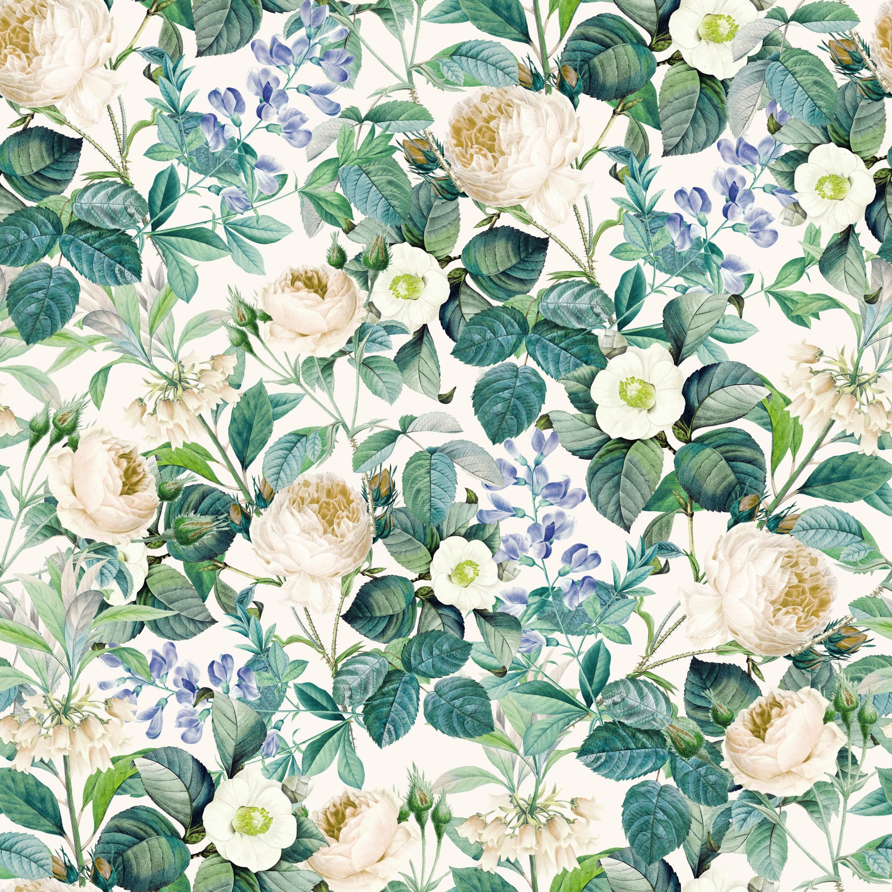Vintage Botanical English Garden Flora Wallpaper⁠