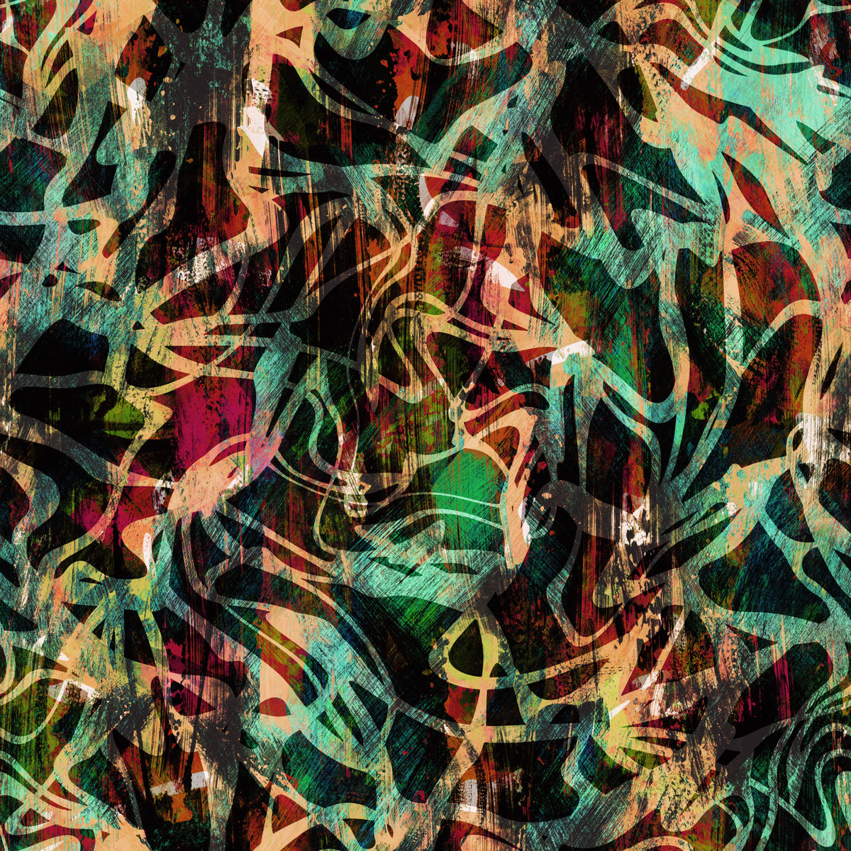Abstract Painted Expression Wallpaper⁠ in your room