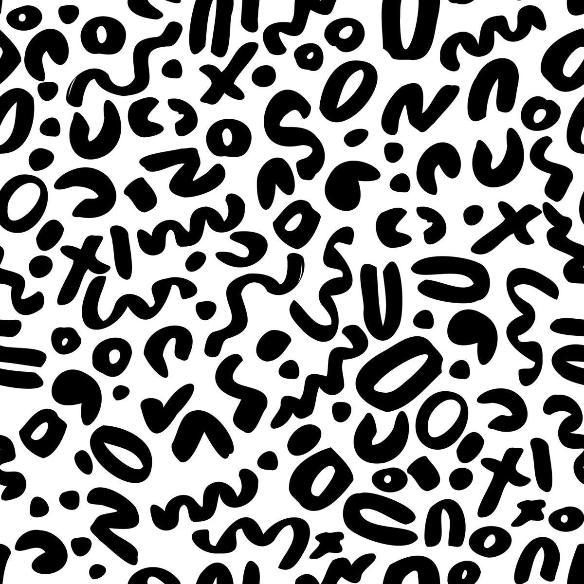 Monochrome Doodle Abstract Shapes Wallpaper⁠ in your room