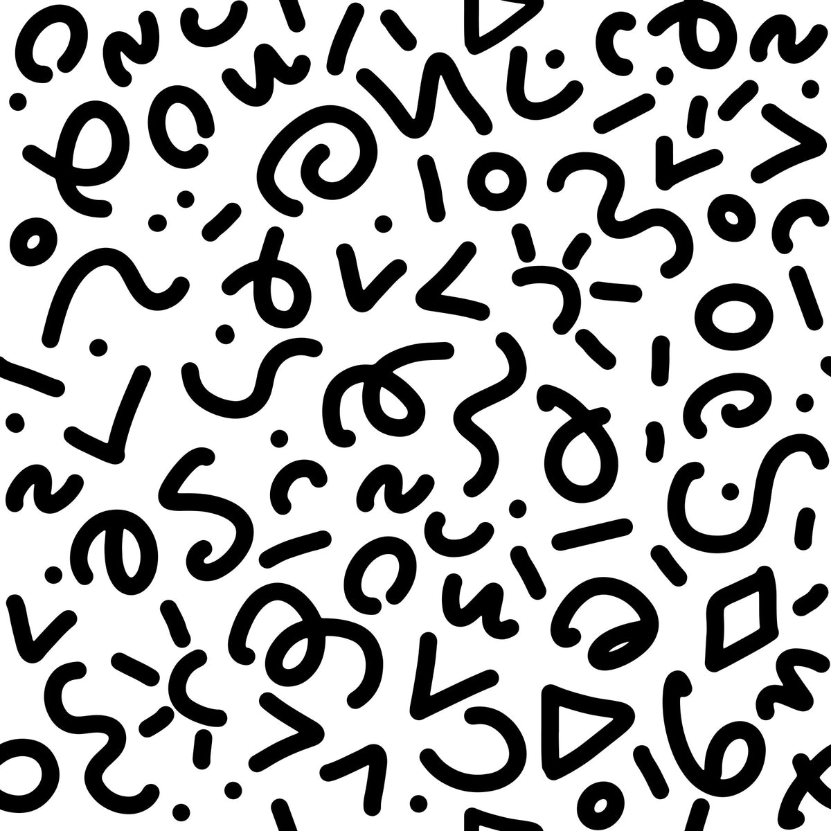 Abstract Monochrome Doodles Wallpaper⁠ in your room — zoomed