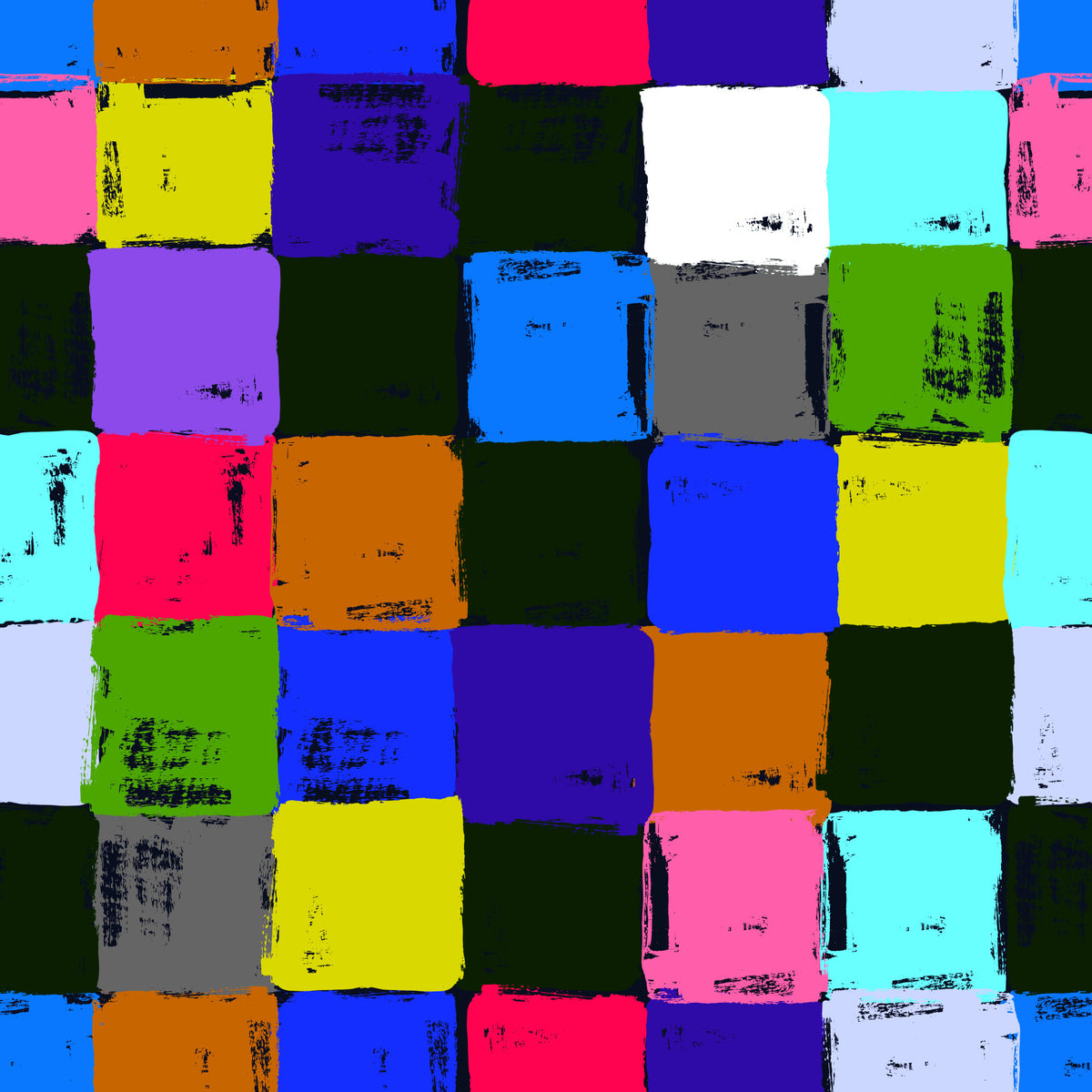 Vibrant Painted Patchwork Squares Wallpaper⁠ in your room