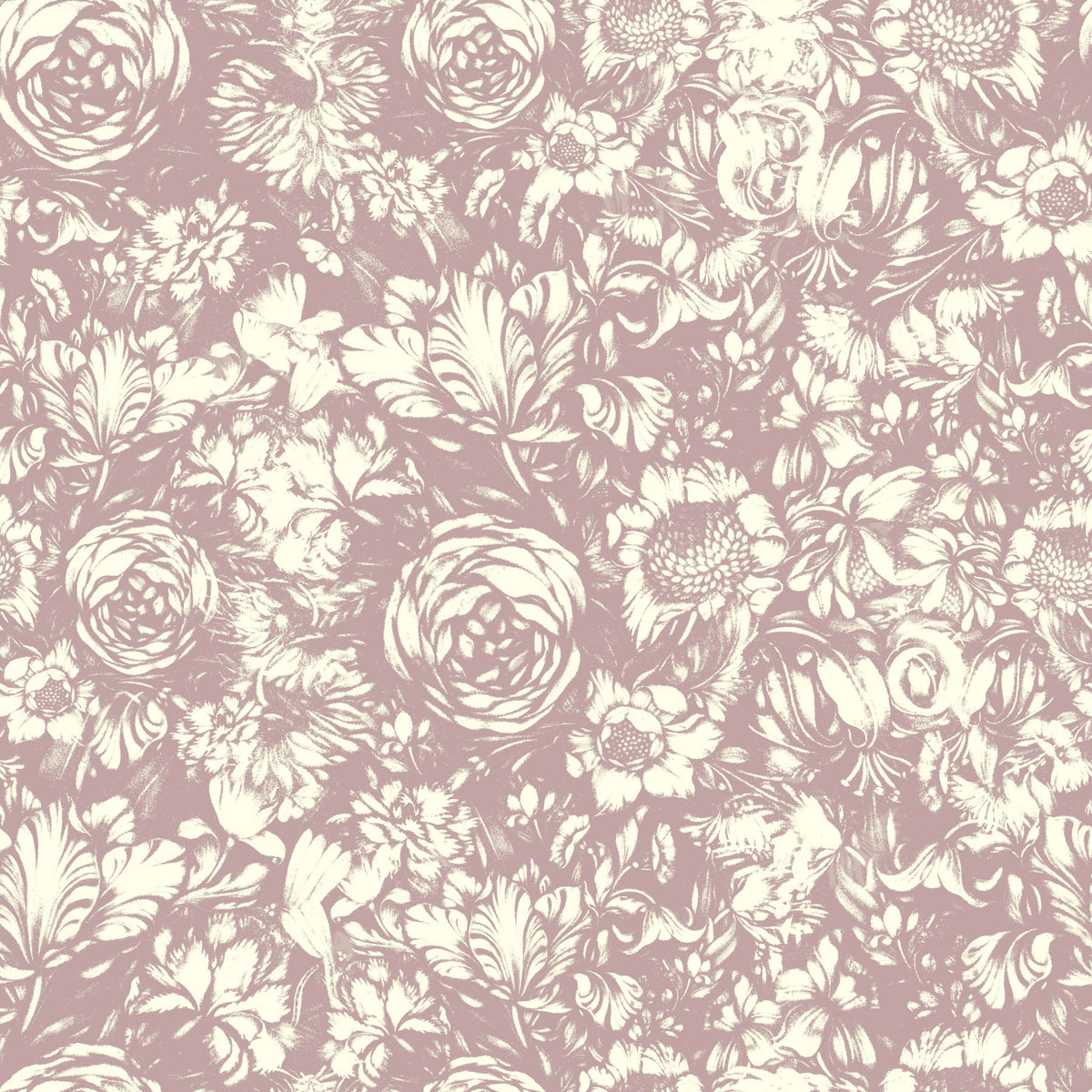 Muted Mauve Botanical Illustration Wallpaper⁠ in your room — zoomed