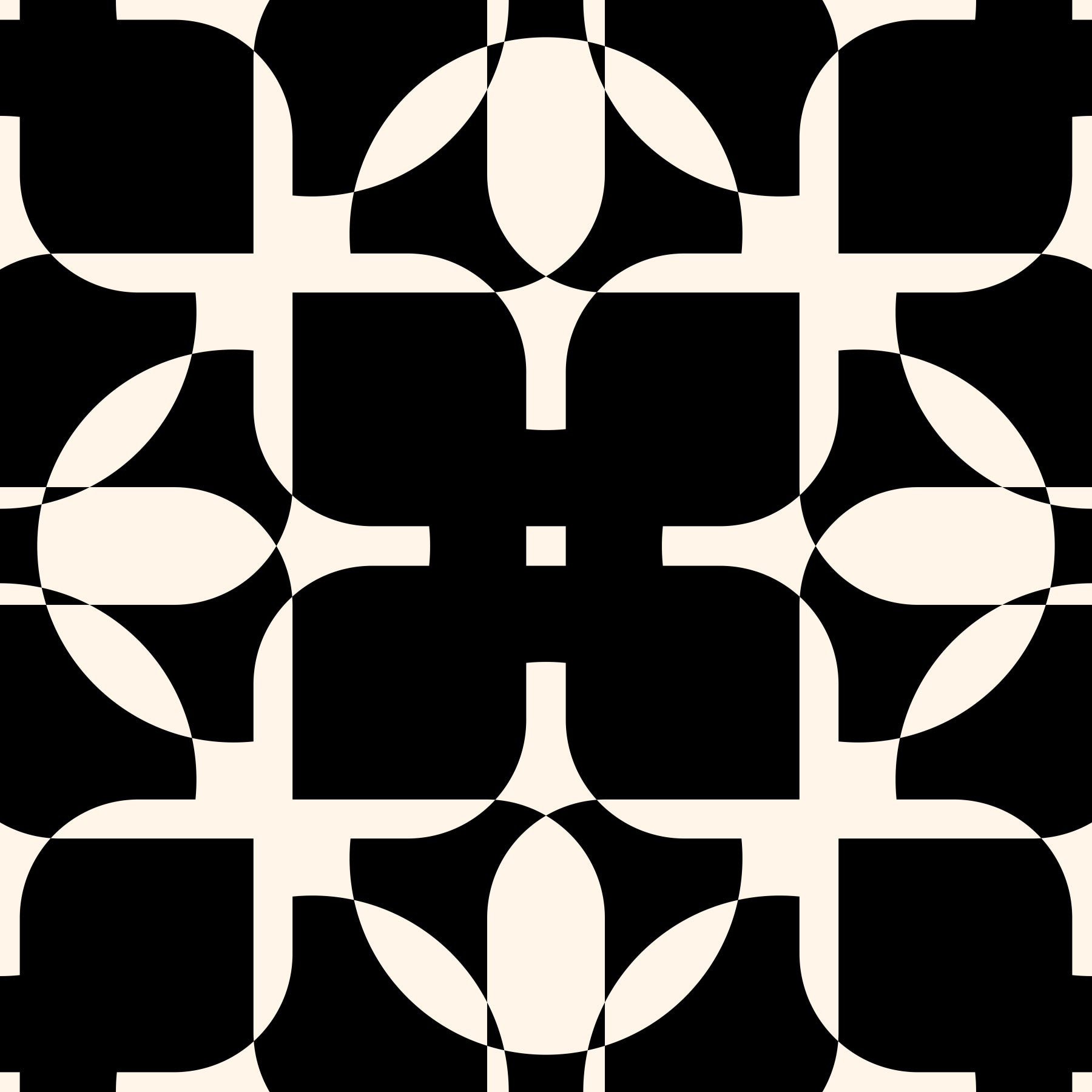 Graphic Monochrome Petal Tile Wallpaper⁠