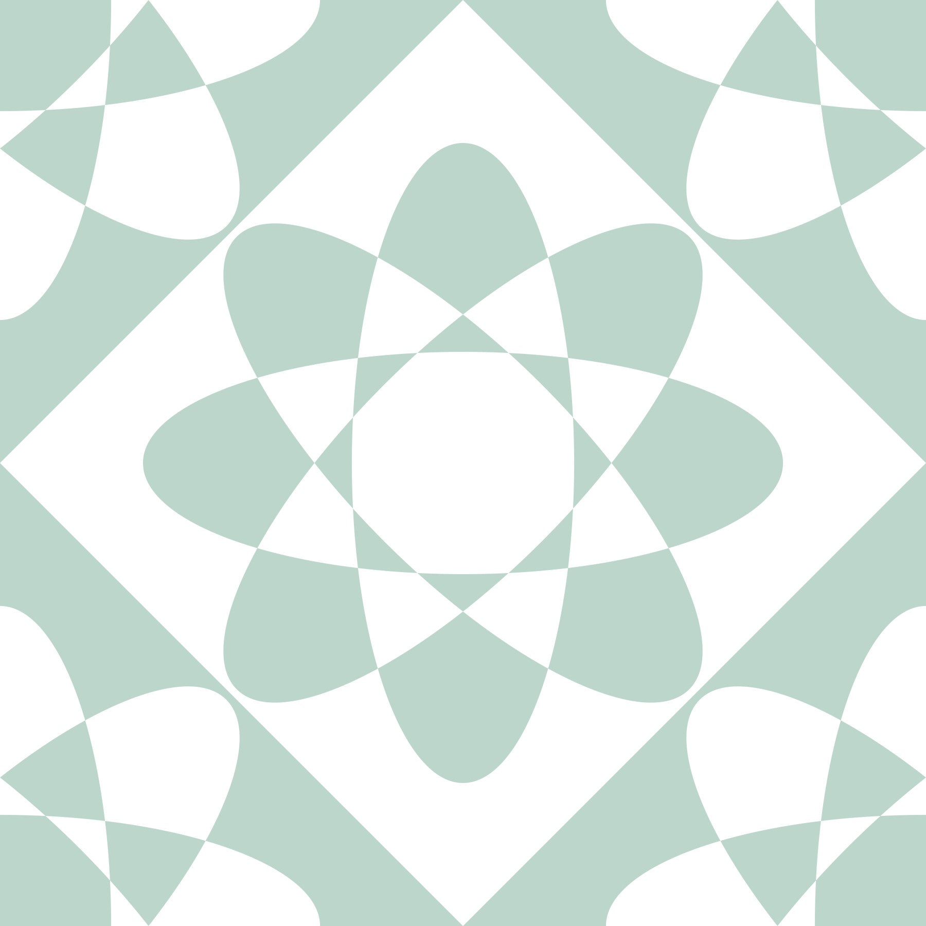 Sage Geometric Petal Grid Wallpaper⁠