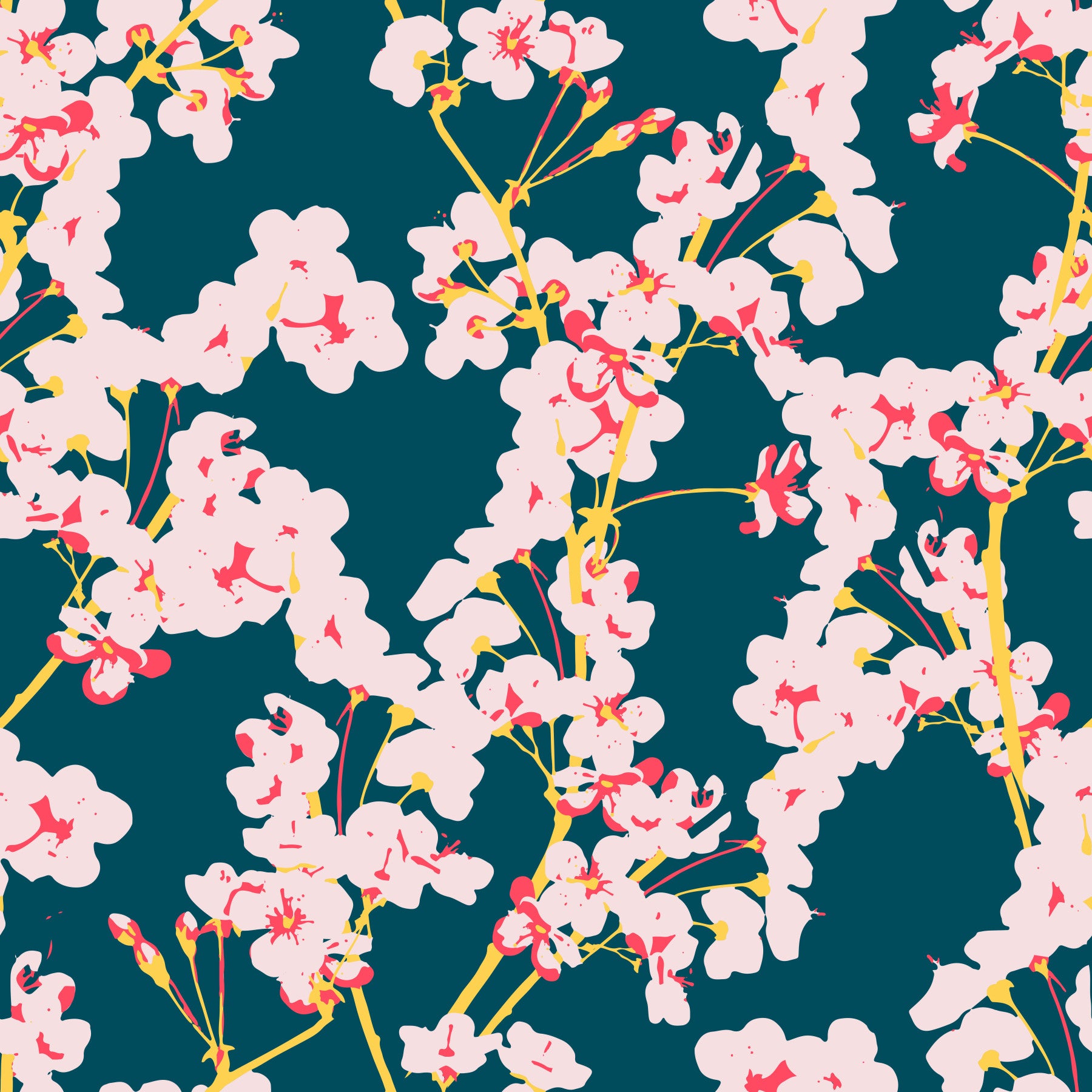 Midnight Cherry Blossom Trails Wallpaper⁠