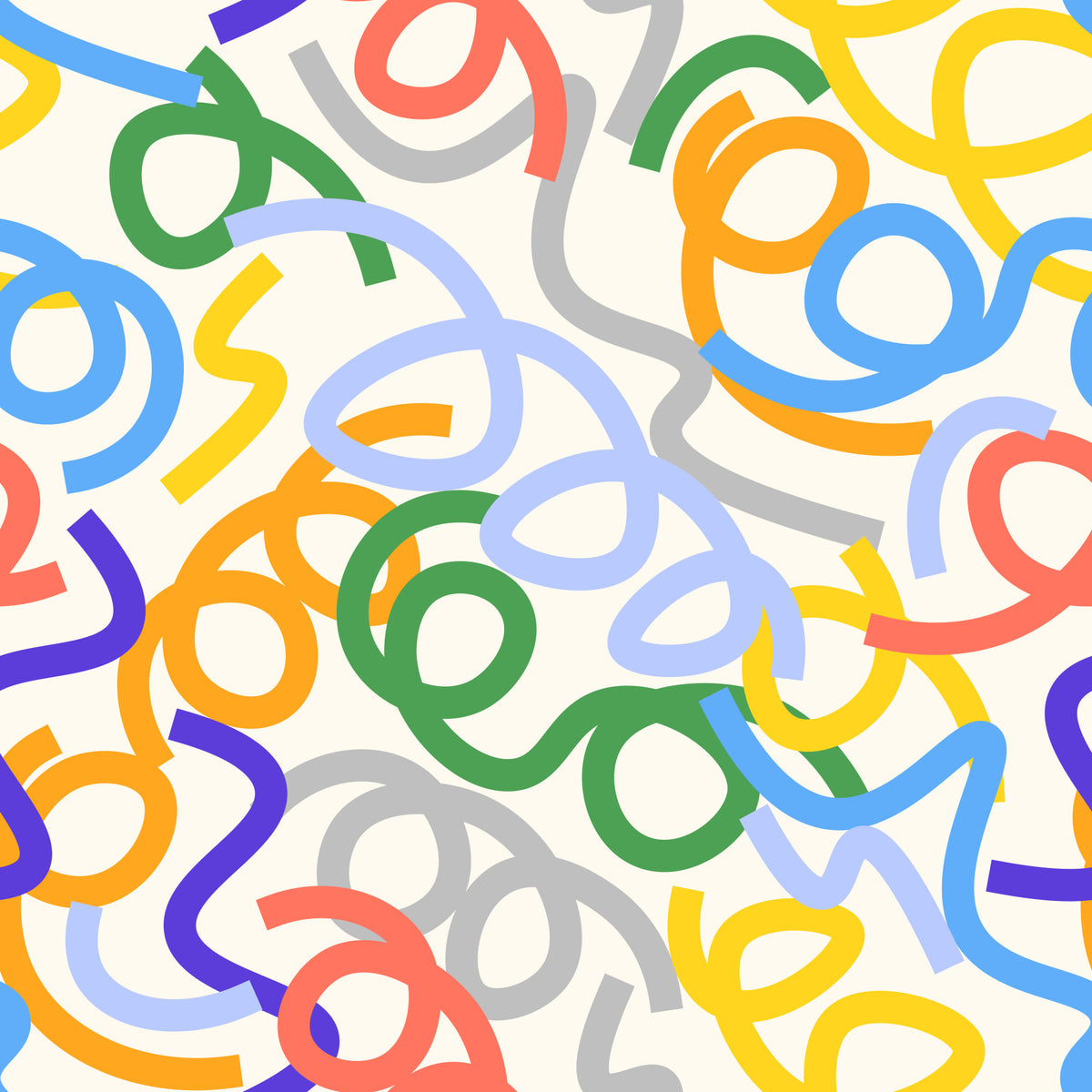 Playful Rainbow Swirls Wallpaper⁠ in your room — zoomed