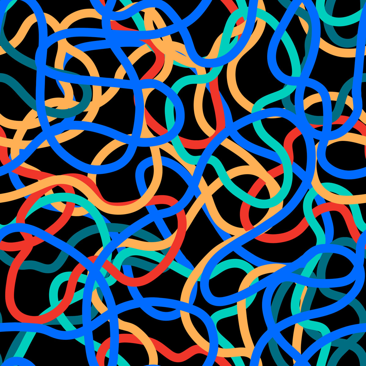 Interwoven Retro Curves Wallpaper⁠ in your room