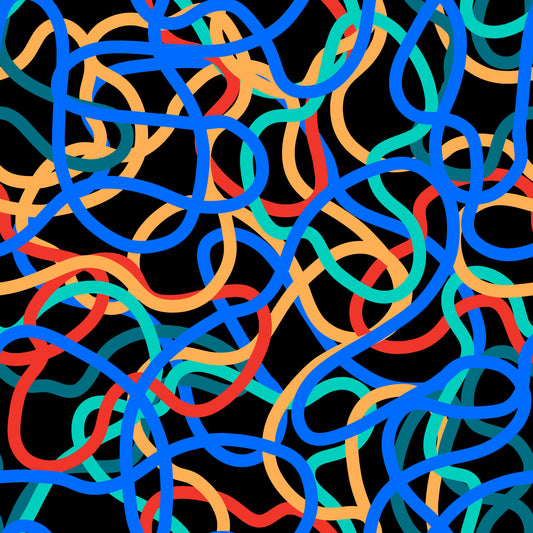Interwoven Retro Curves Wallpaper⁠