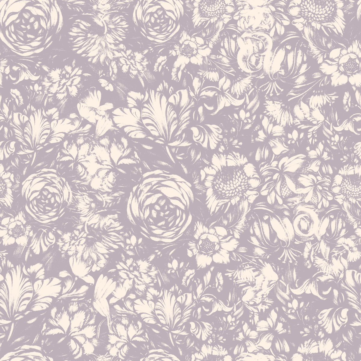 Monochrome Floral Engraving Wallpaper⁠ in your room — zoomed