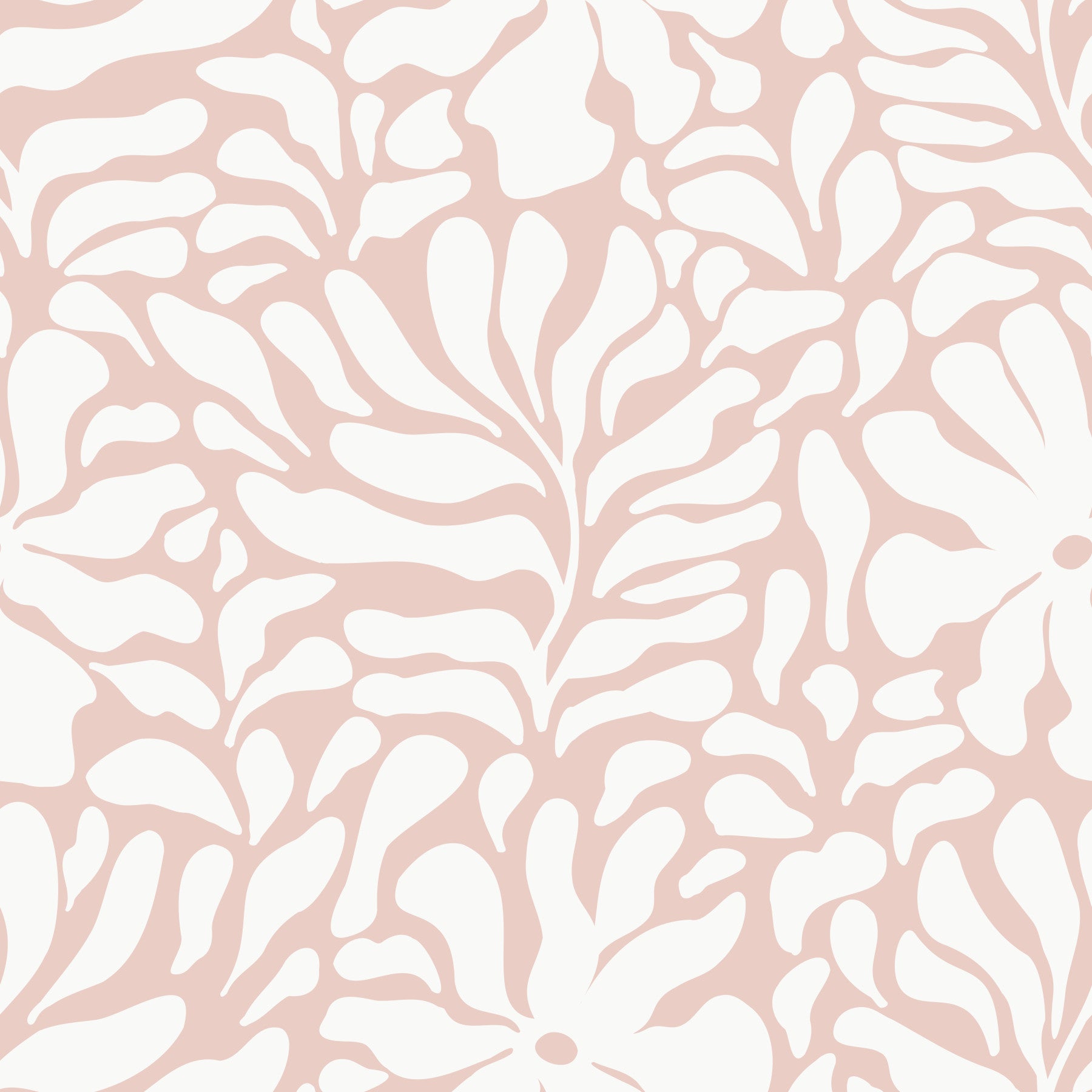 Soft Blush Organic Foliage Wallpaper⁠