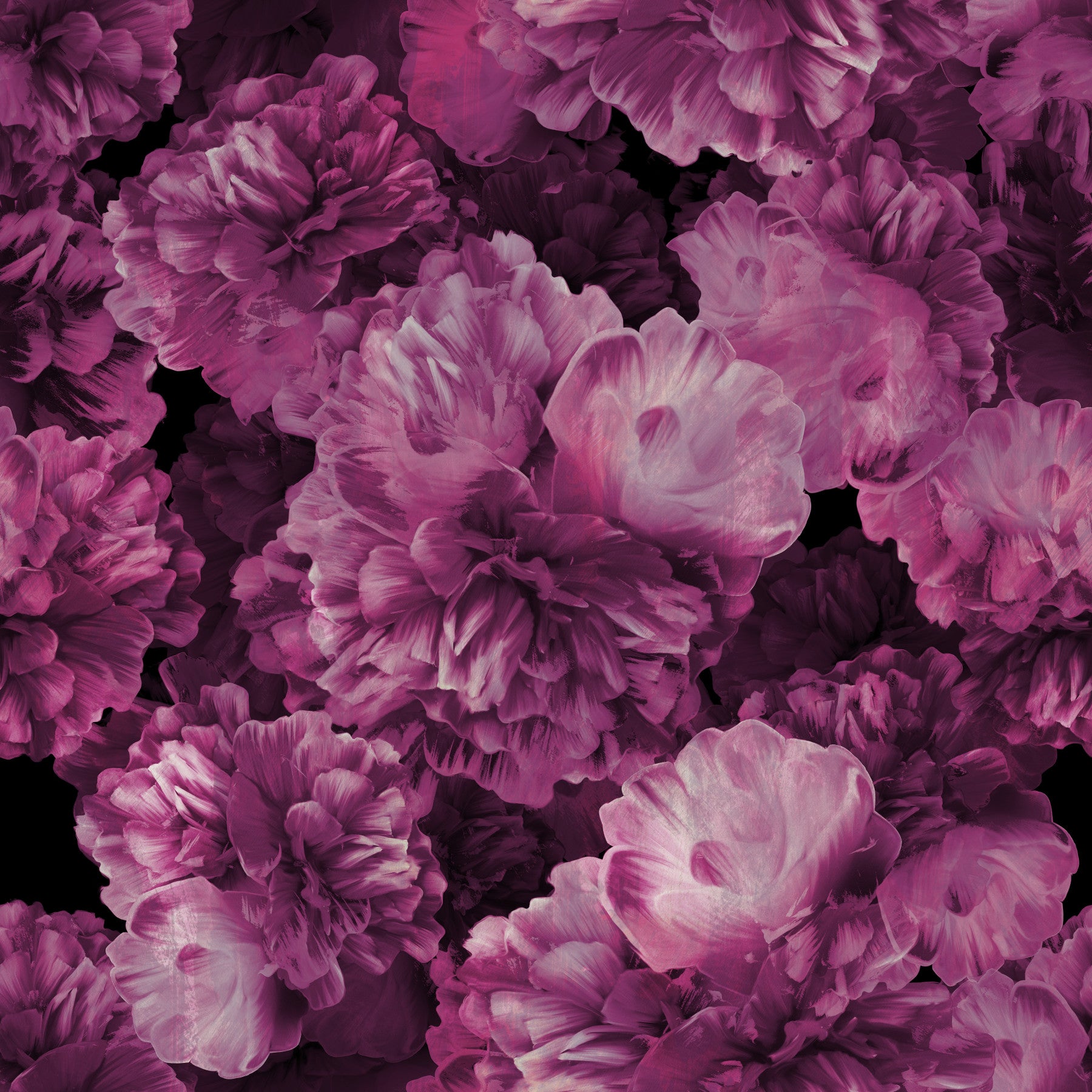 Velvet Petal Botanical Dark Wallpaper⁠