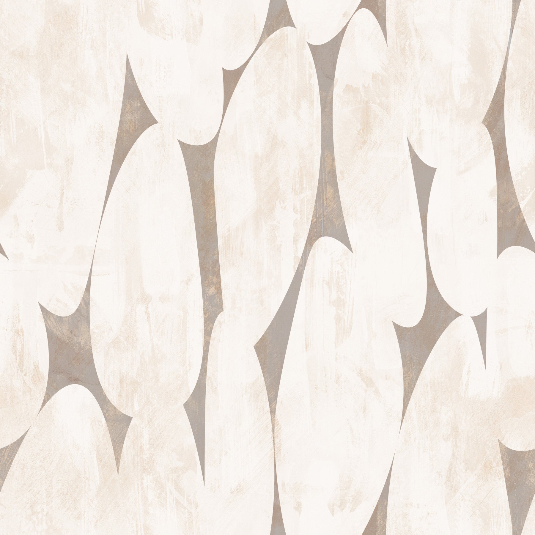 Abstract Cream and Taupe Geometric Shapes Wallpaper⁠
