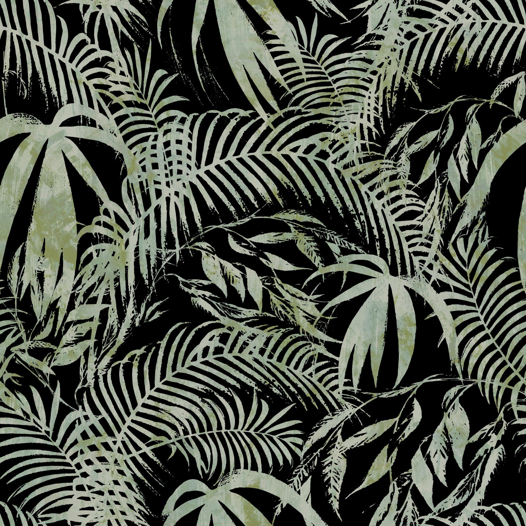 Verdant Jungle Brushstroke Art Wallpaper⁠