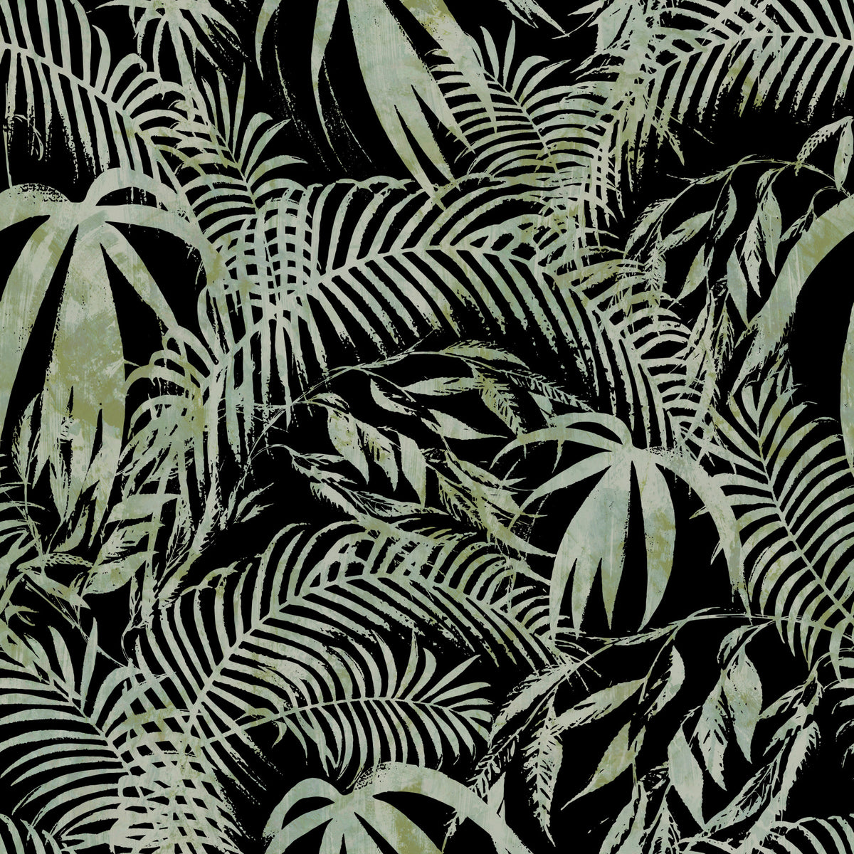 Verdant Jungle Brushstroke Art Wallpaper⁠