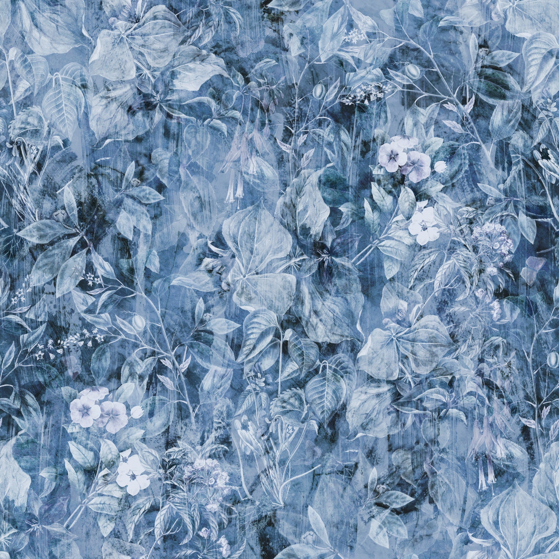 Indigo Botanical Brushstroke Wallpaper⁠
