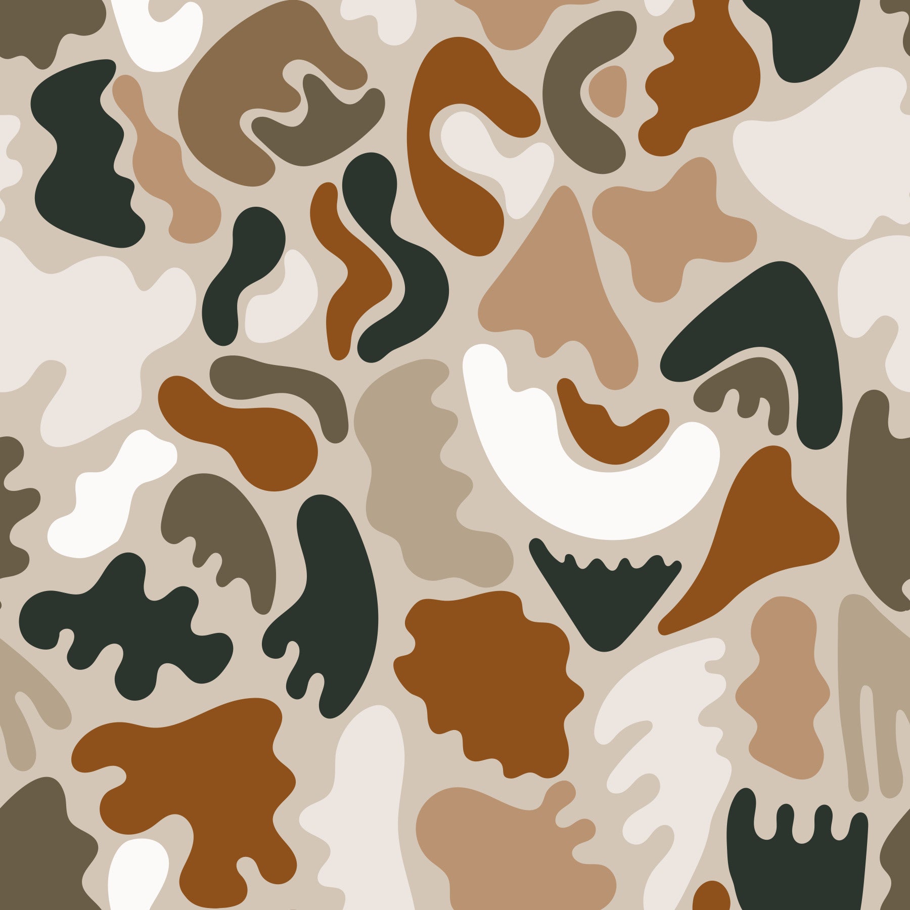 Abstract Organic Earthy Shapes Wall Mural