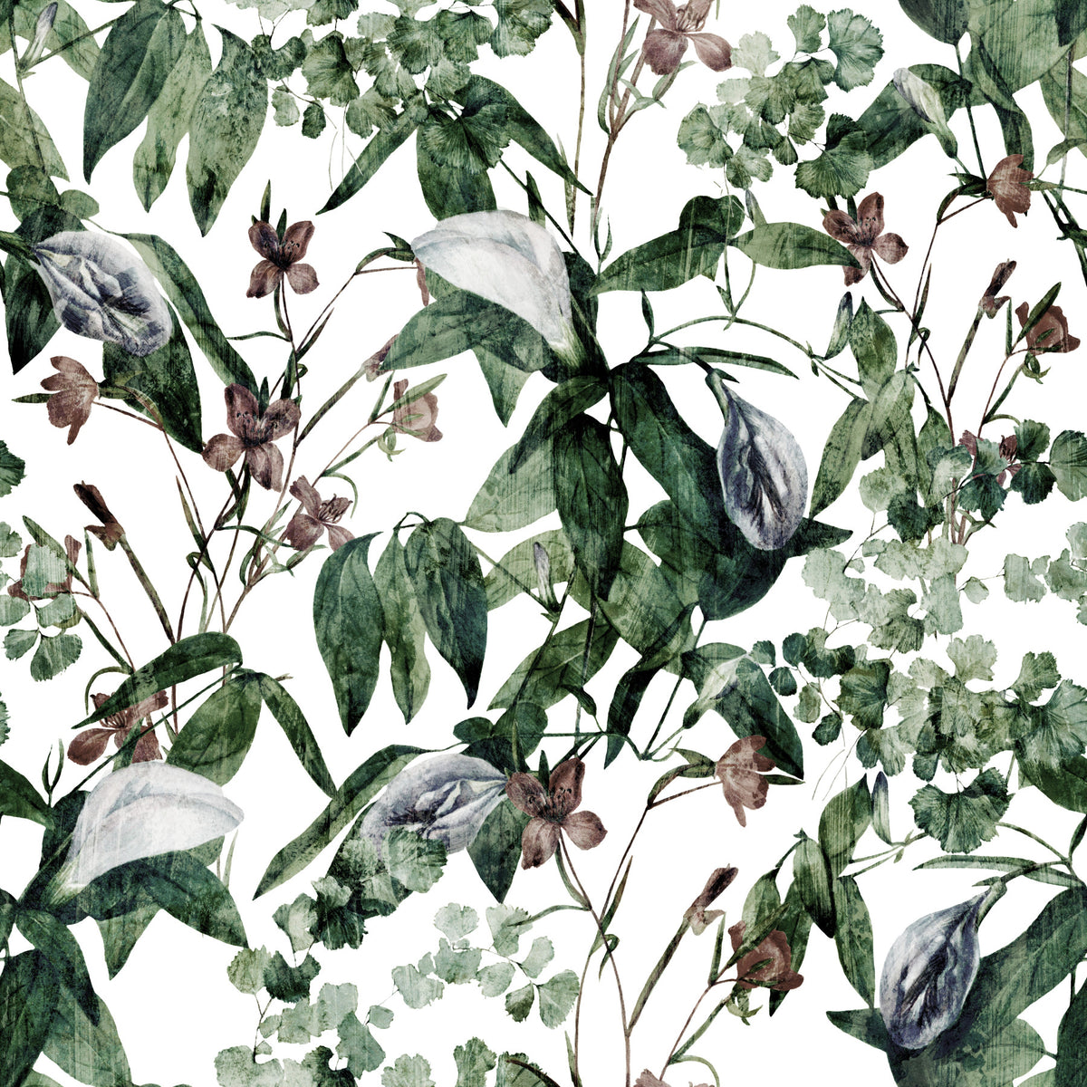 Serene Botanical Foliage Wallpaper⁠ in your room