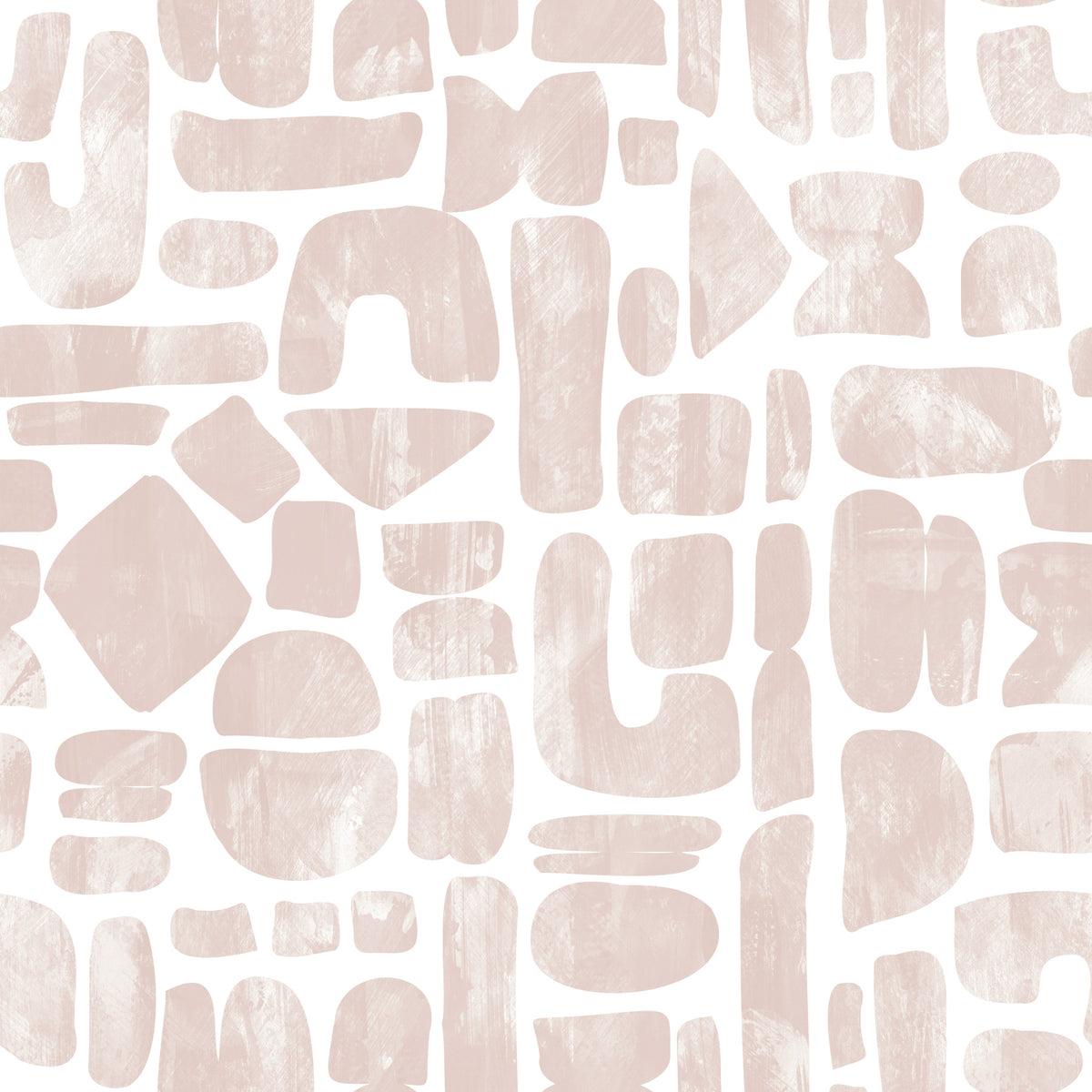 Abstract Painted Shapes in Blush Wallpaper⁠ in your room — zoomed
